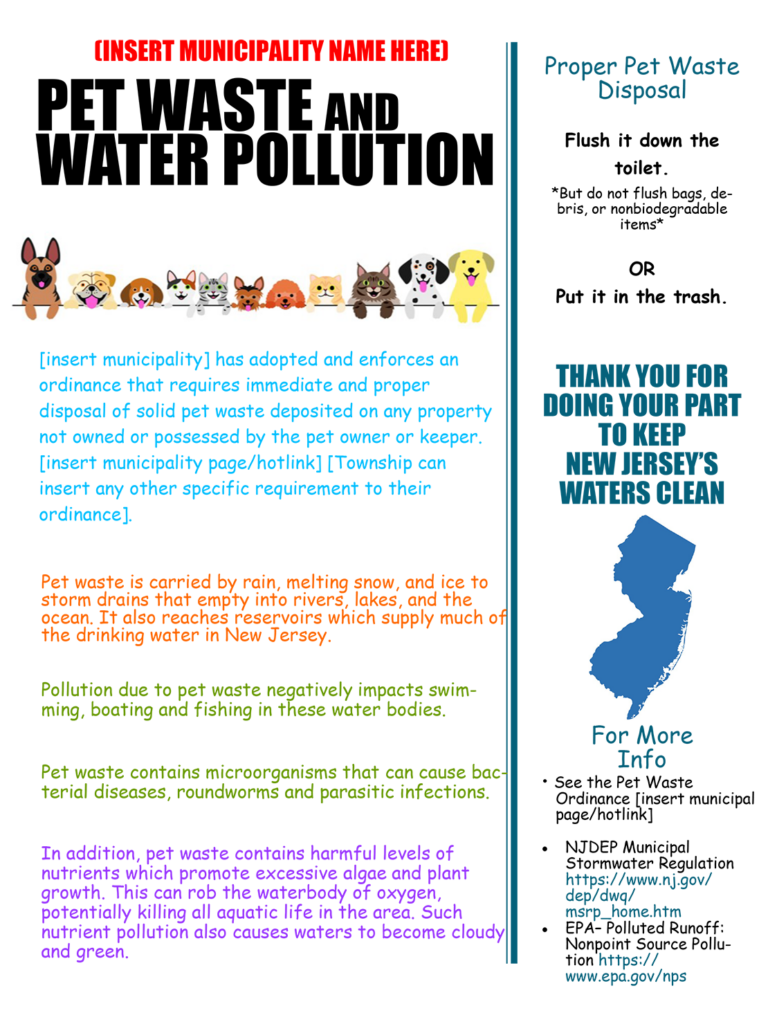 cleanwater flyer about pet waste and pollution