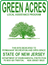 Green Acres sign for dedicated open space