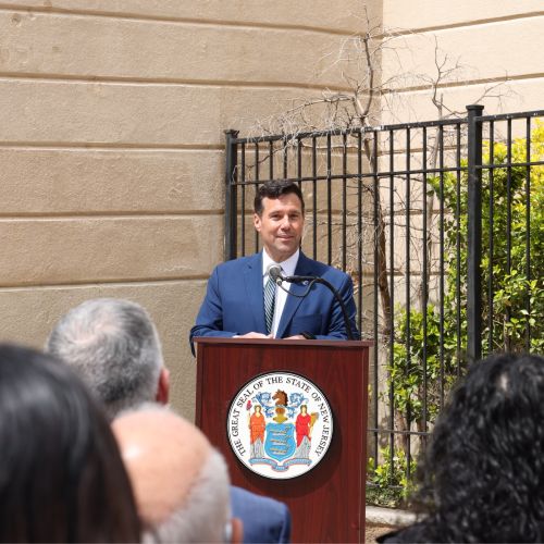 Acting DEP Commissioner Ed Potosnak speaks at podium