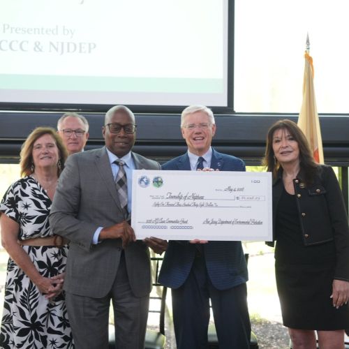 NJ Clean Communities grantee receives presentation check during awards ceremony at Kean University’s Liberty Hall in Union Township, Union County.