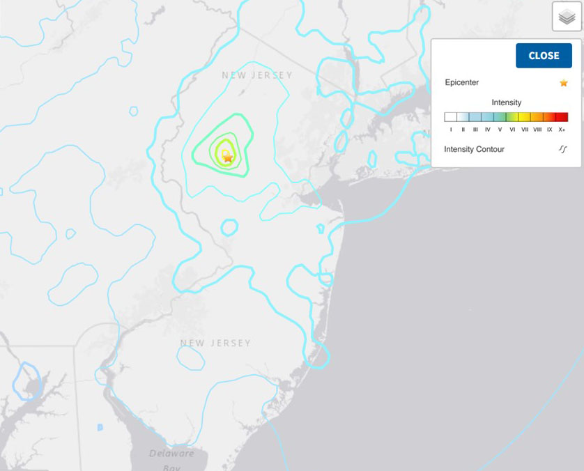 NJDEP NJ Geological Survey 4/5/2024 NJ Earthquake