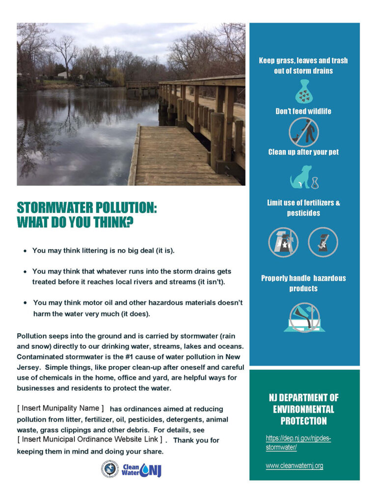 NJDEP| Bureau of NJPDES Stormwater Permitting and Water Quality Management  | Outreach Material