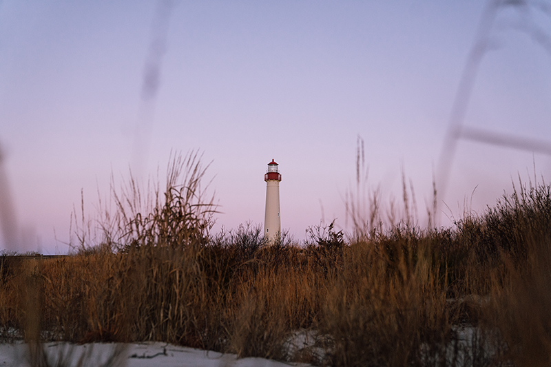 Cape May Lighthouse beyond the dunes at Cape May Point State Park