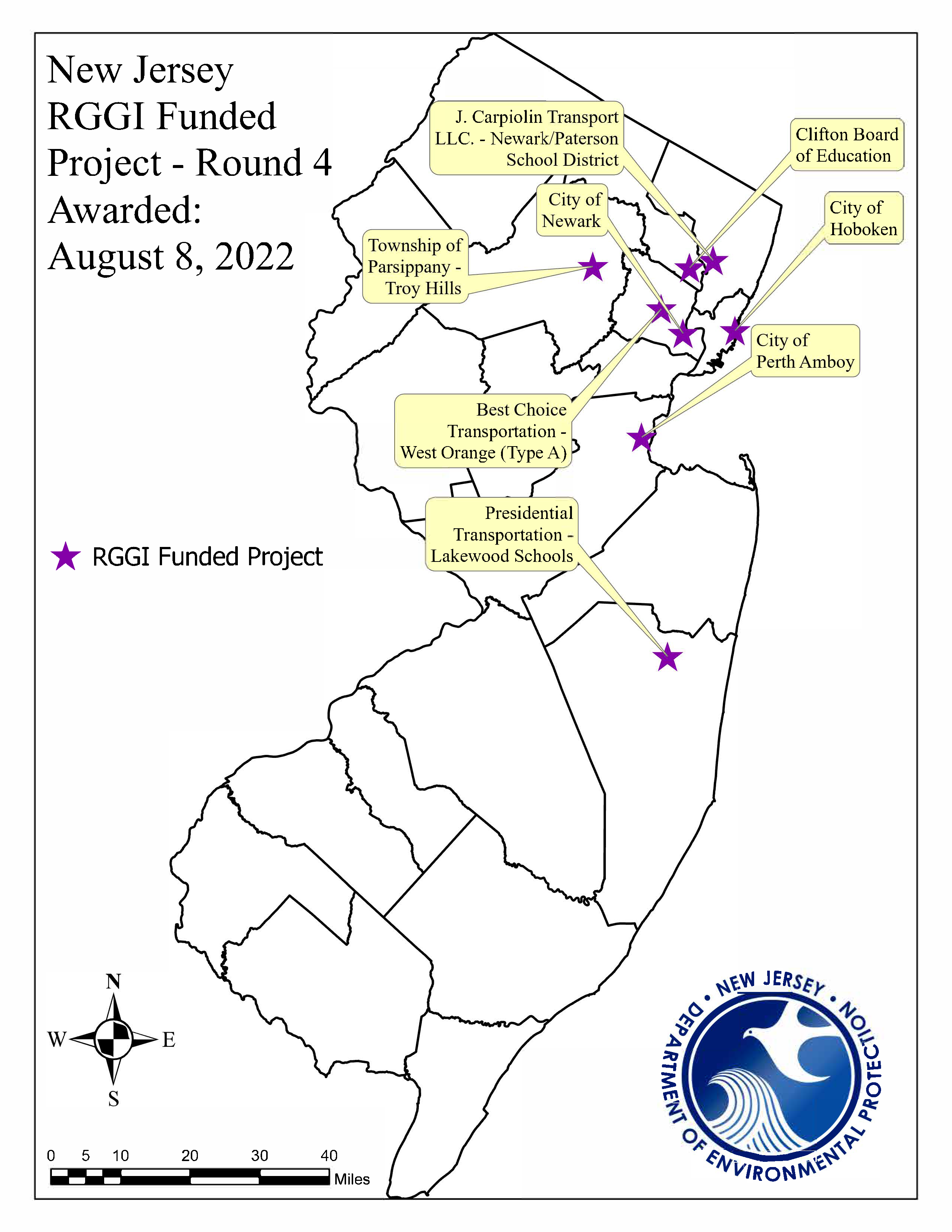 New Jersey RGGI Funded Projects - Round 4 Awarded 8/8/2022